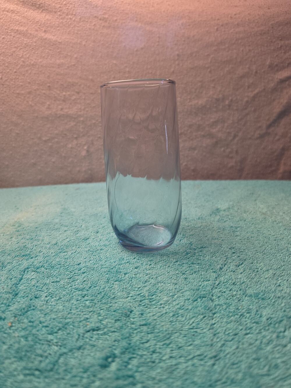 Vintage Anchor Hocking Misty Ice Blue Optic Swirl 6" Tumbler Glasses Set of 10